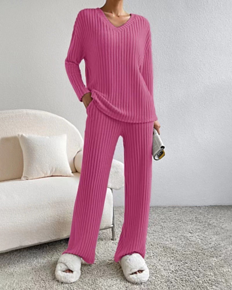 V-Neck Long Sleeve Loungewear Set LS78200 V-Neck Long Sleeve Loungewear Set LS78200