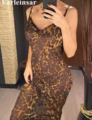 Women Leopard Print Long Beach Dress   568918 - TUZZUT Qatar Online Shopping