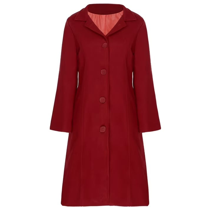 Womens Elegant Lapel Collar Single-Breasted Overcoat 75234 - TUZZUT Qatar Online Shopping