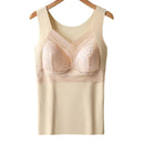 Thermal Underwear with Built in Bra Women Sleeveless Undershirt Cold Weather Thermal Tank Top Warm Lace Base Layer   B184883 - TUZZUT Qatar Online Shopping