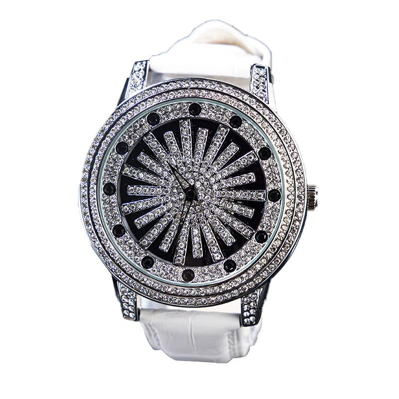 SHIYUNME Luxury Diamond Leather Watch W7527 - TUZZUT Qatar Online Shopping