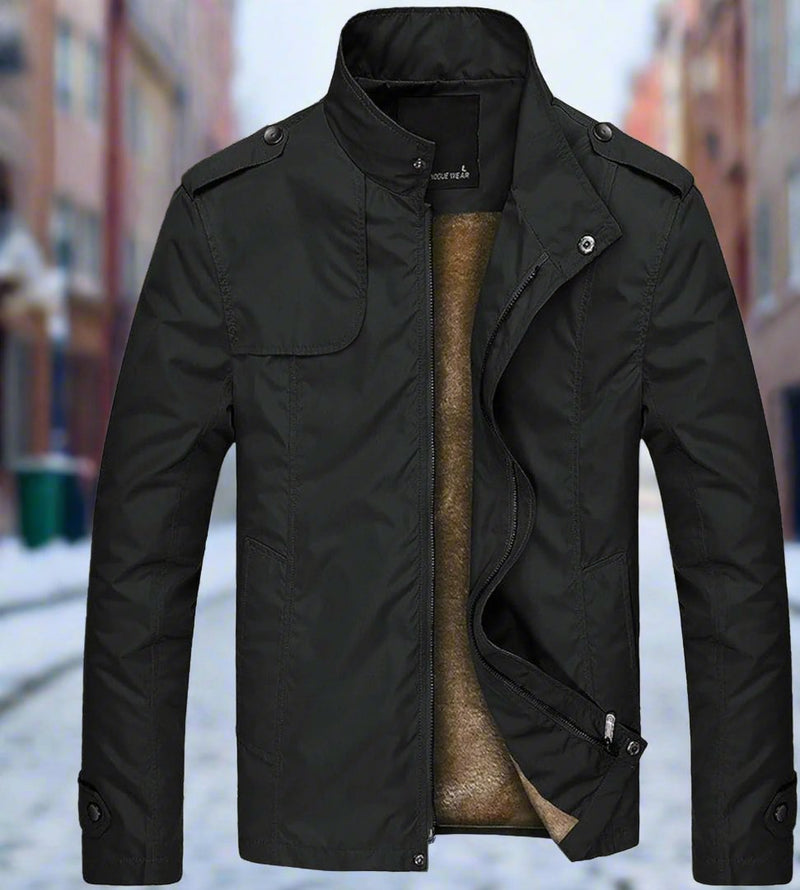 Winter Mens Bomber Jacket Male Casual Solid Slim Fit Business