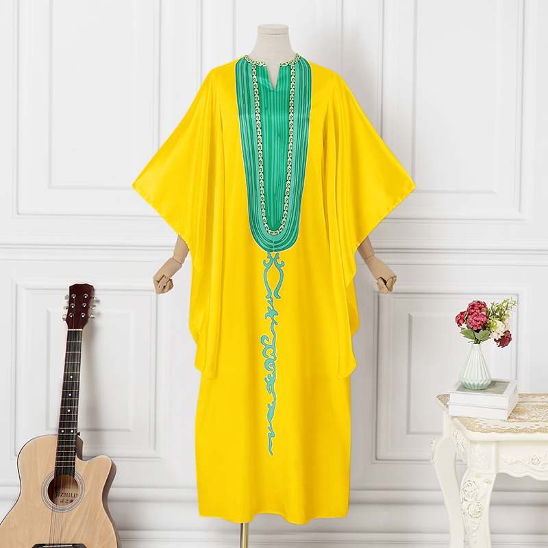 VONDA Summer Sundress Women Bohemian Casual Loose Printed Party Maxi Dress Elegant Ruffled 3/4 Bat Sleeve Beach Robe Femme L S4700128 - Tuzzut.com Qatar Online Shopping