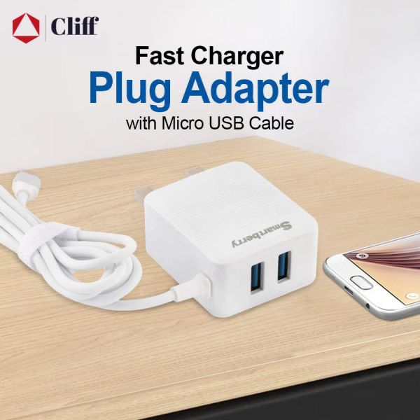 Smartberry 3.1A Fast Charger Micro USB C301 S4670281 - Tuzzut.com Qatar Online Shopping