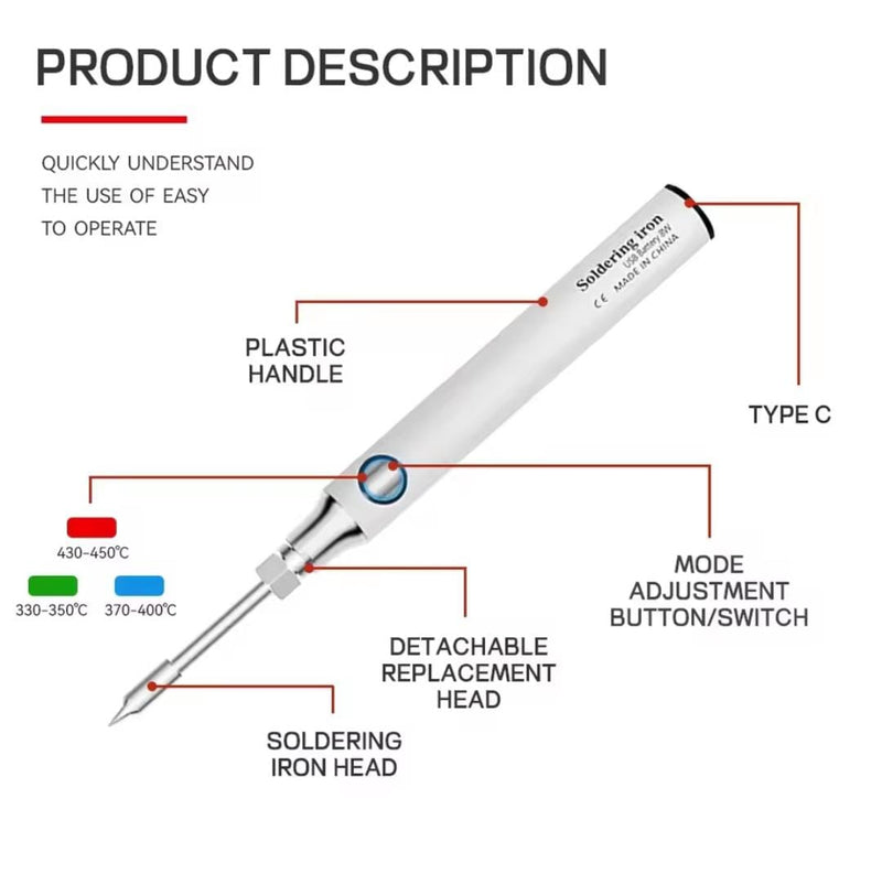 Electric Soldering Iron Pen  8W - TUZZUT Qatar Online Shopping