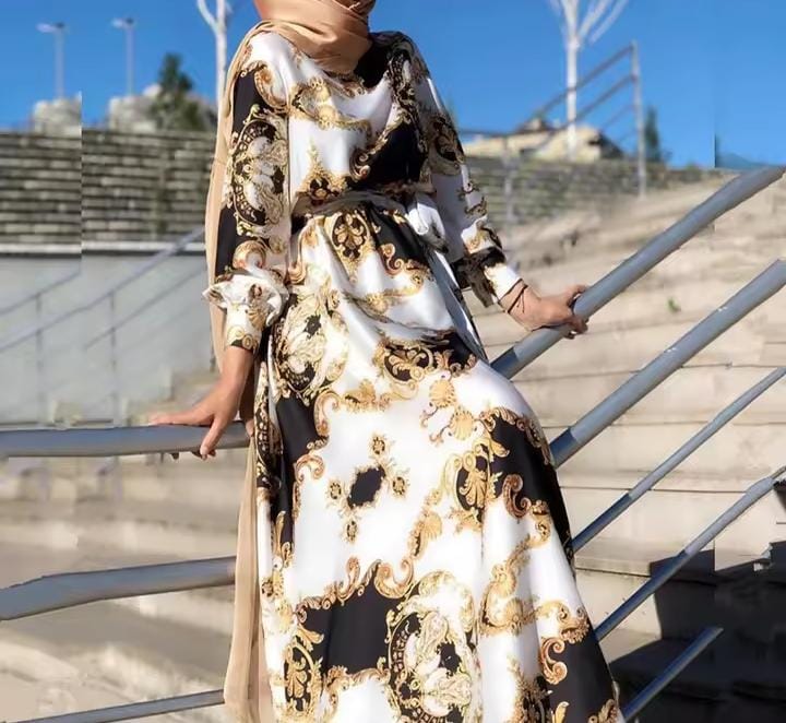 Women's Long Sleeve Slim Fit Print Dress 524374 Women's Long Sleeve Slim Fit Print Dress 524374