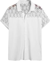Summer Men Shirt Lace Short Sleeve Streetwear See Men Clothing S3549186 Summer Men Shirt Lace Short Sleeve Streetwear See Men Clothing S3549186