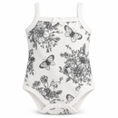 Baby Girl Floral & Butterfly Sleeveless Bodysuit – White