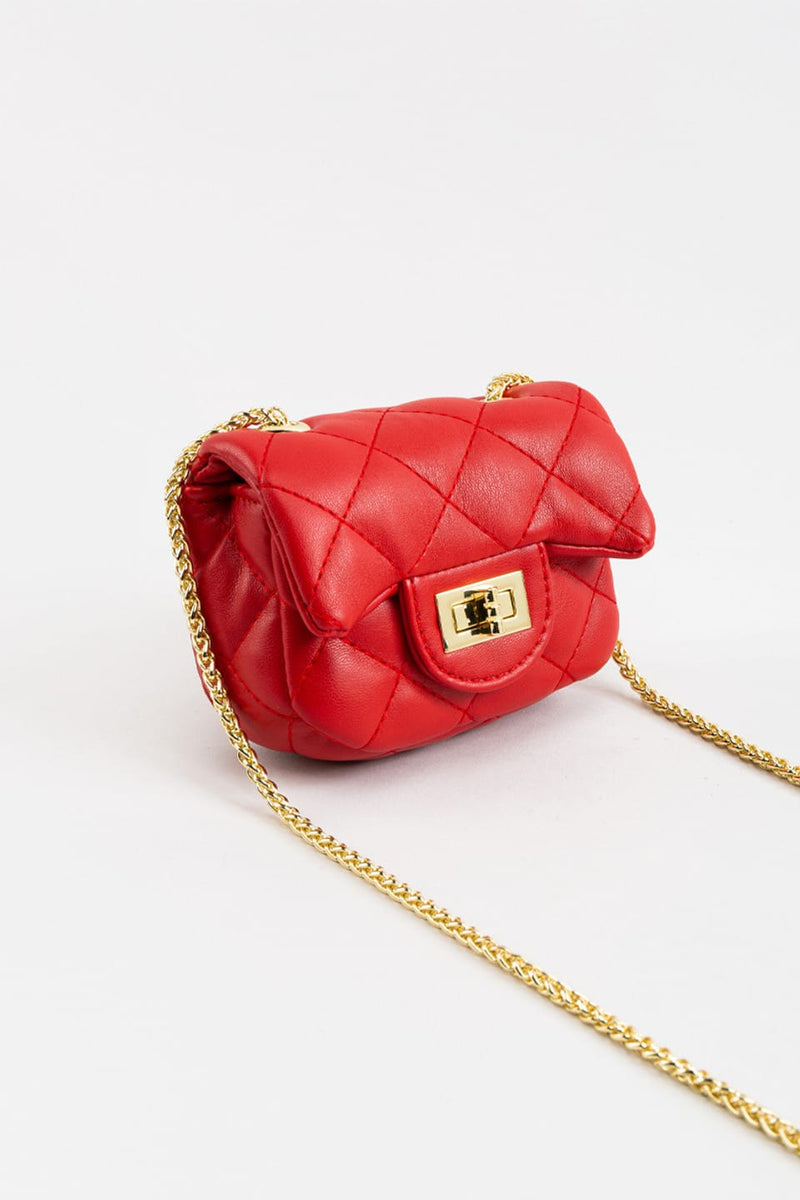 Womens Quilted  Micro Chain Bag  -  S4856273