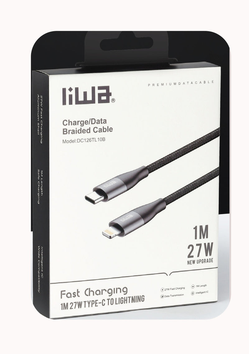 Liwa Type C To Lightning Cable 27W /1M /DC126TL10B - TUZZUT Qatar Online Shopping