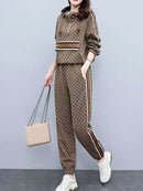 2 Pcs Women's Long Sleeve Letter/Number Pants Set 2XL 432723 - TUZZUT Qatar Online Shopping