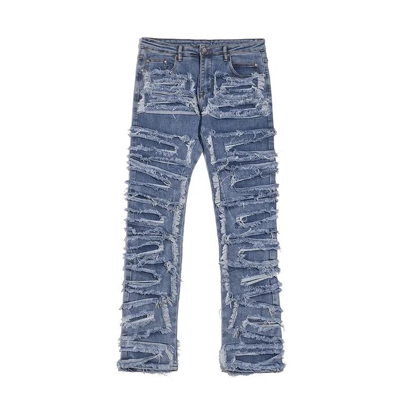 Ripped patch jeans men's 4XL S4794577 - Tuzzut.com Qatar Online Shopping
