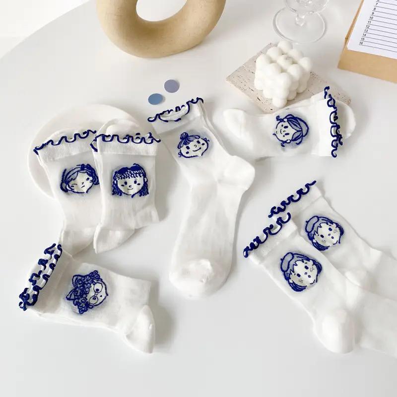 Korea Japanese Style Sexy Lace Ruffle Lolita 5 Pair Socks Harajuku Ultra-thin S4634536 - Tuzzut.com Qatar Online Shopping