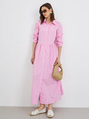 Women's Blouse Dress, Loose Long Sleeve Maxi Dress  158818 - TUZZUT Qatar Online Shopping