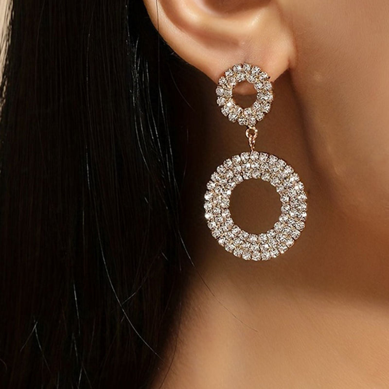 Two Embellished Double-Circle Earrings R5