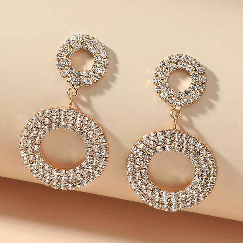 Two Embellished Double-Circle Earrings R5