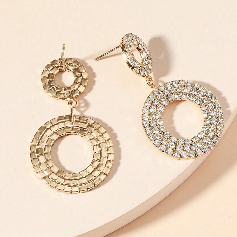 Two Embellished Double-Circle Earrings R5