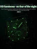 Top Brand Men's Watches Luxury Square Quartz Wrist Watch Original Waterproof Luminous Chronograph Watch for Men Relogio S4608306 - Tuzzut.com Qatar Online Shopping