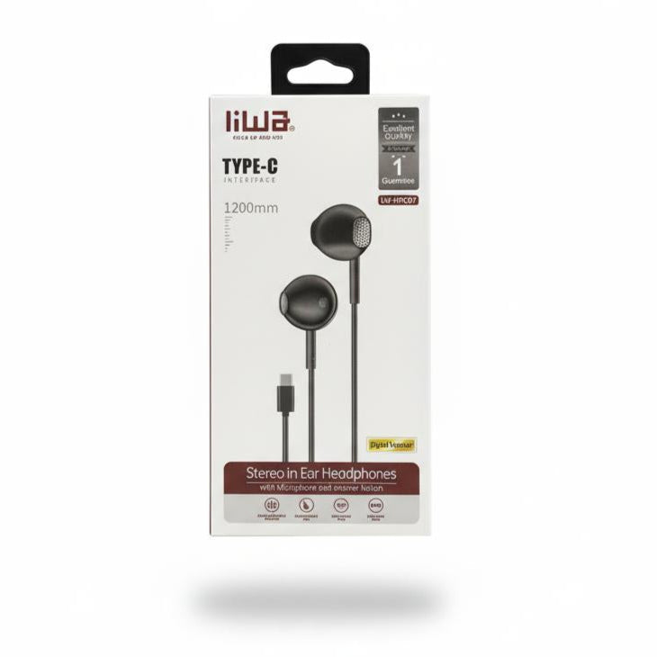 Liwa Stereo In Ear Headphone Type -C  (LW-HFC07) - TUZZUT Qatar Online Shopping