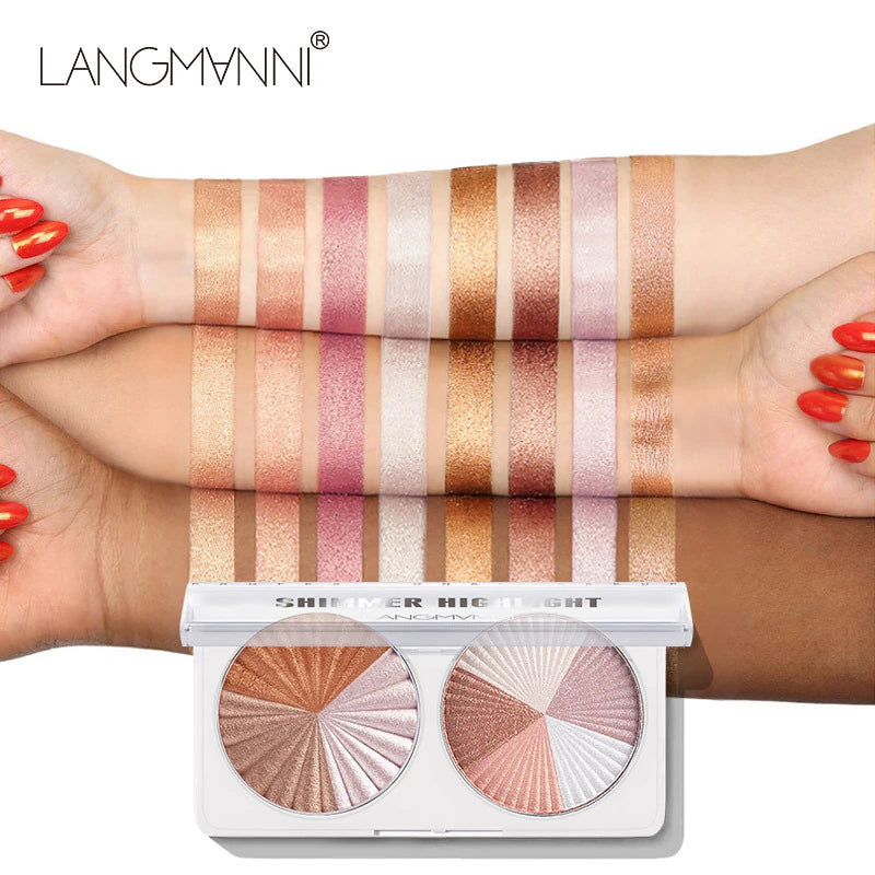 Highlighter Double-disc Mixed Color High Gloss Face Bronzer Highlighter Shimmer Powder 407743 Highlighter Double-disc Mixed Color High Gloss Face Bronzer Highlighter Shimmer Powder 407743