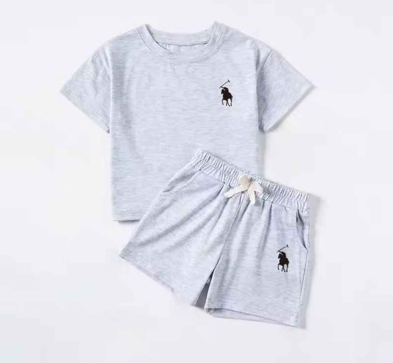 Kids Shorts Sleeve Tops+Shorts 2PCS Suits  220316 - TUZZUT Qatar Online Shopping