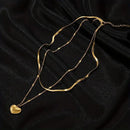 Double Layer Necklace For Women B-387228 - TUZZUT Qatar Online Shopping