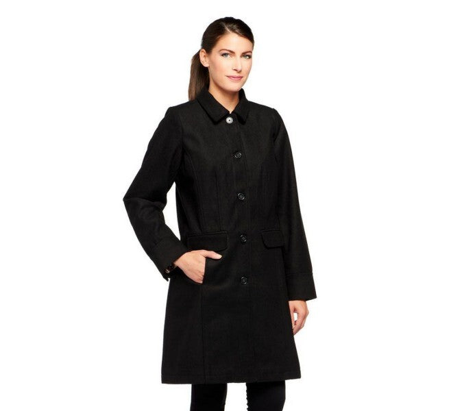 Women Winter Stand Collar Single  Wool Coats 184701 - TUZZUT Qatar Online Shopping