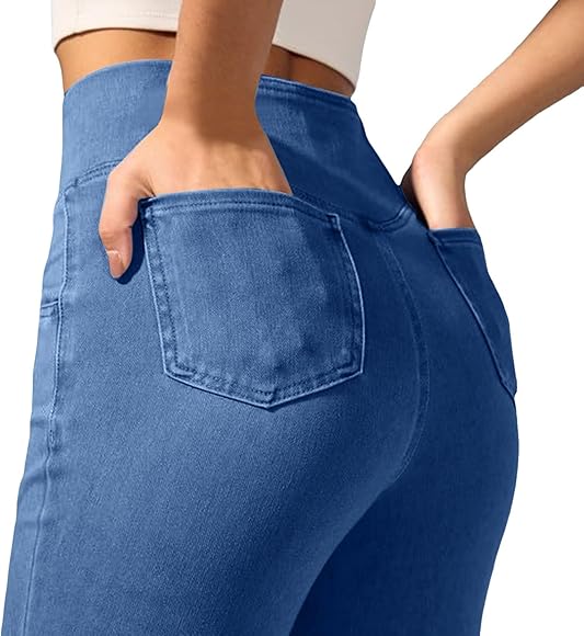 Leggings for Women High Waisted Bootcut Denim Pants Skinny Stetchy Wide Leg Jeggings Leisure Trousers Running Workout Casual Lounge Wear WAK0087 Leggings for Women High Waisted Bootcut Denim Pants Skinny Stetchy Wide Leg Jeggings Leisure Trousers Running Workout Casual Lounge Wear WAK0087