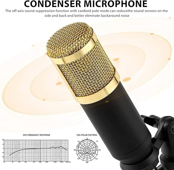 Professional Live Sound Card Condenser Microphone 988BM800-KIT