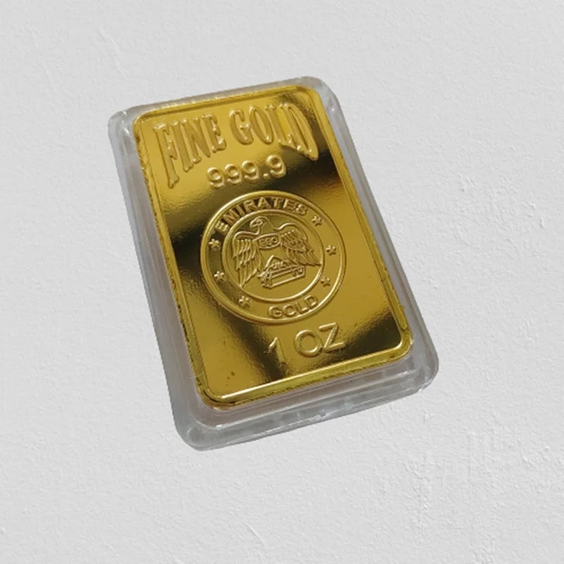 Replica Gold Plated Bullion Bar Collectibles Souvenir 1 Troy OZ with Gift Box B-261374 Replica Gold Plated Bullion Bar Collectibles Souvenir 1 Troy OZ with Gift Box B-261374