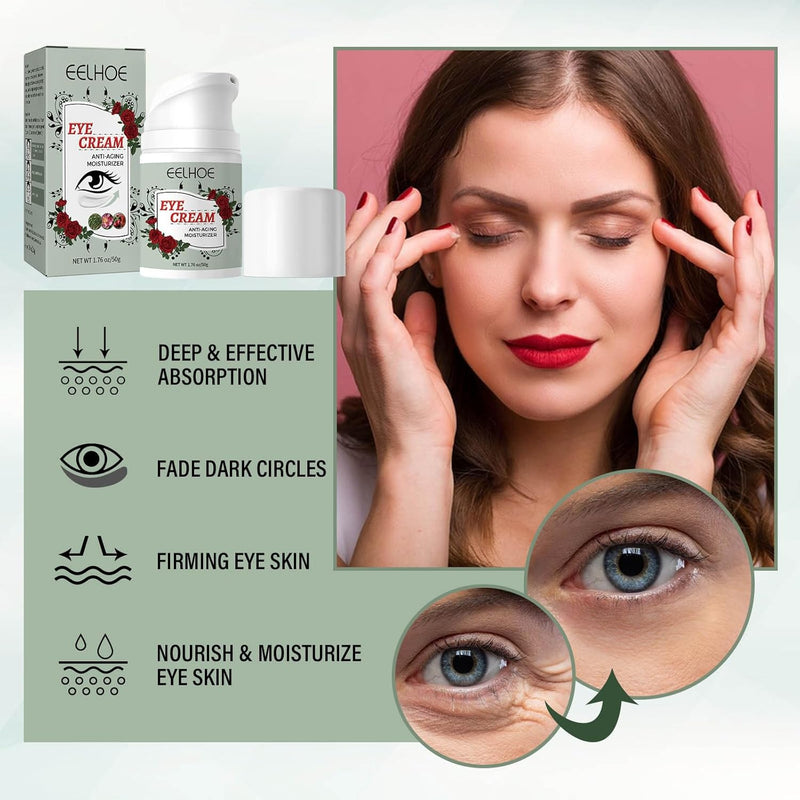 Eye Cream Anti-Aging, Eye Cream for Puffiness and Bags Under Eyes, Under Eye Cream for Dark Circles, Natural Ingredient Moisturizer Improve Dryness Reduce Fine Lines and Wrinkles - TUZZUT Qatar Online Shopping