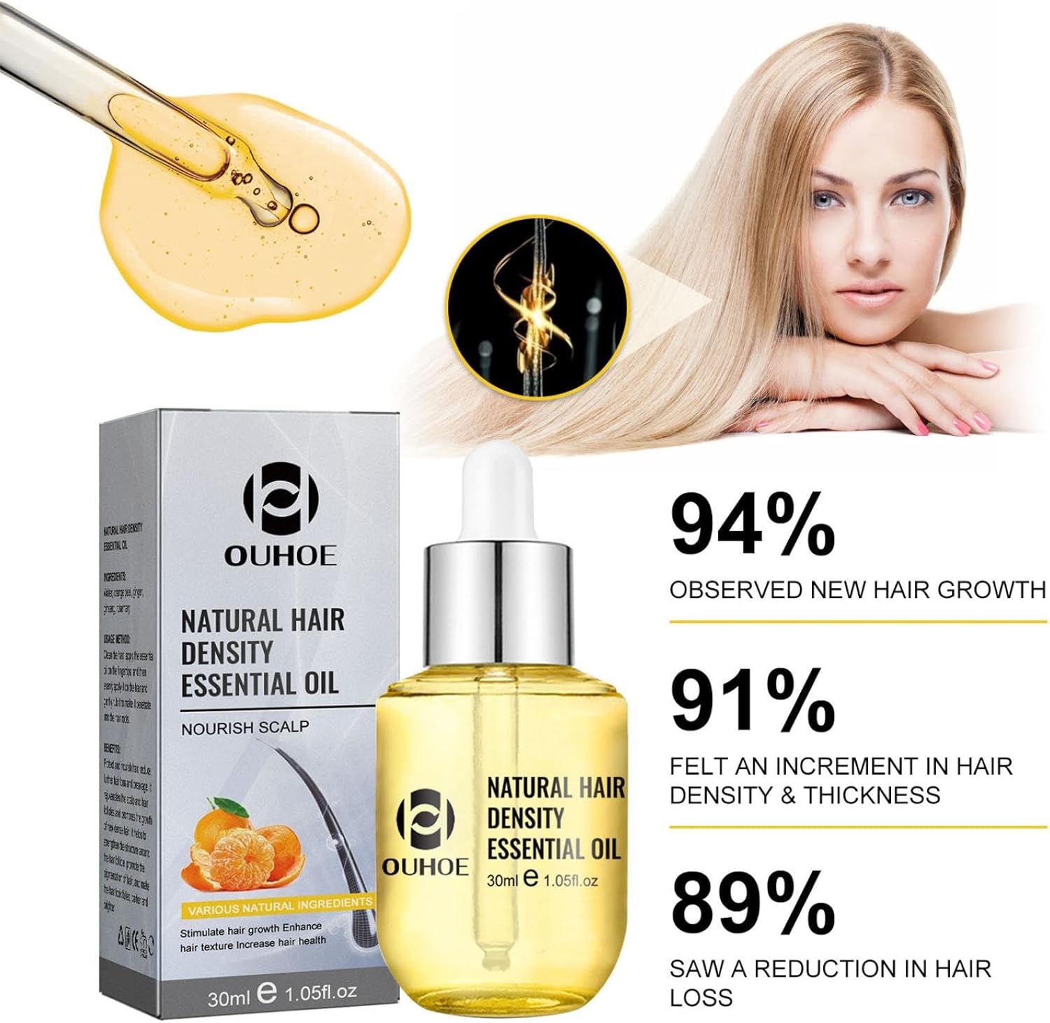 OUHOE Pure Natural Hair Density Essential Oil 30ml OUHOE Pure Natural Hair Density Essential Oil 30ml