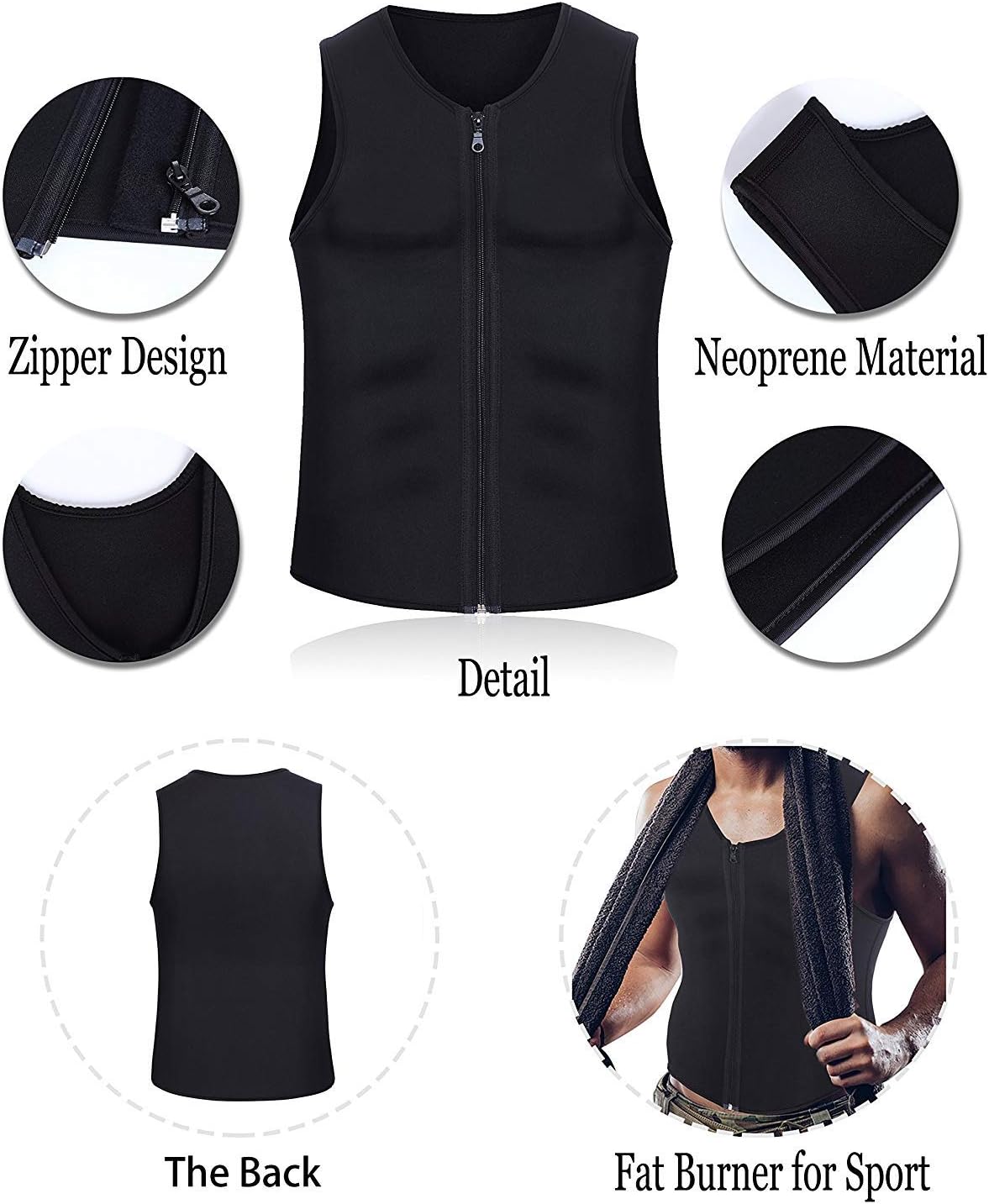 Weightloss Waist Trainer Vest for Men 52131G Weightloss Waist Trainer Vest for Men 52131G