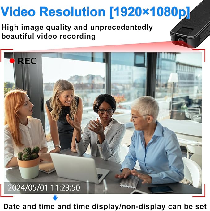 80° Rotating Lens Mini Camera, 1080P HD Body Cam with Night Vision, Small Camera for Meetings, Riding, Pet Walks 80° Rotating Lens Mini Camera, 1080P HD Body Cam with Night Vision, Small Camera for Meetings, Riding, Pet Walks
