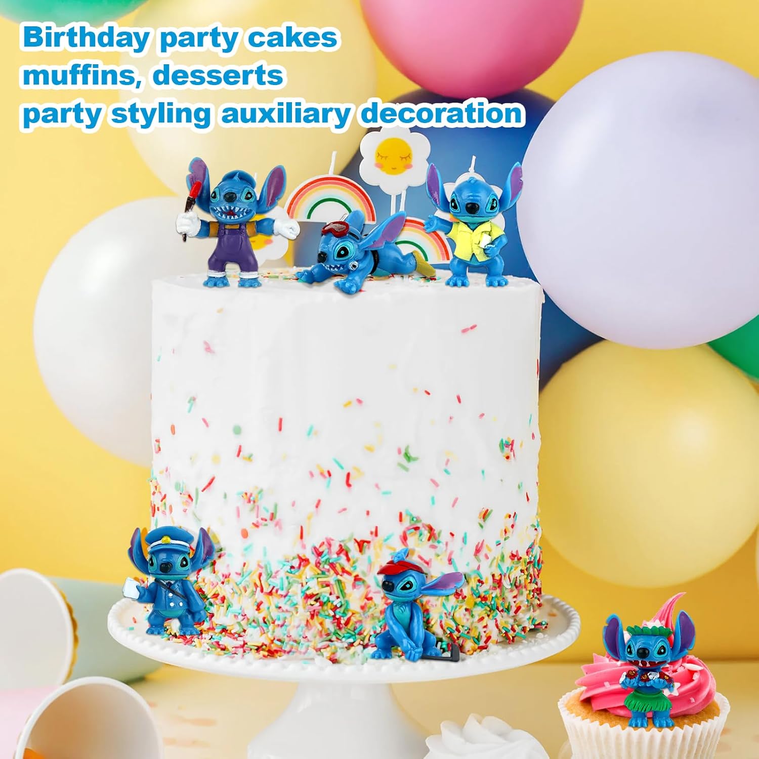 6 Pcs Figures Stitch Cake Decoration 942908 6 Pcs Figures Stitch Cake Decoration 942908