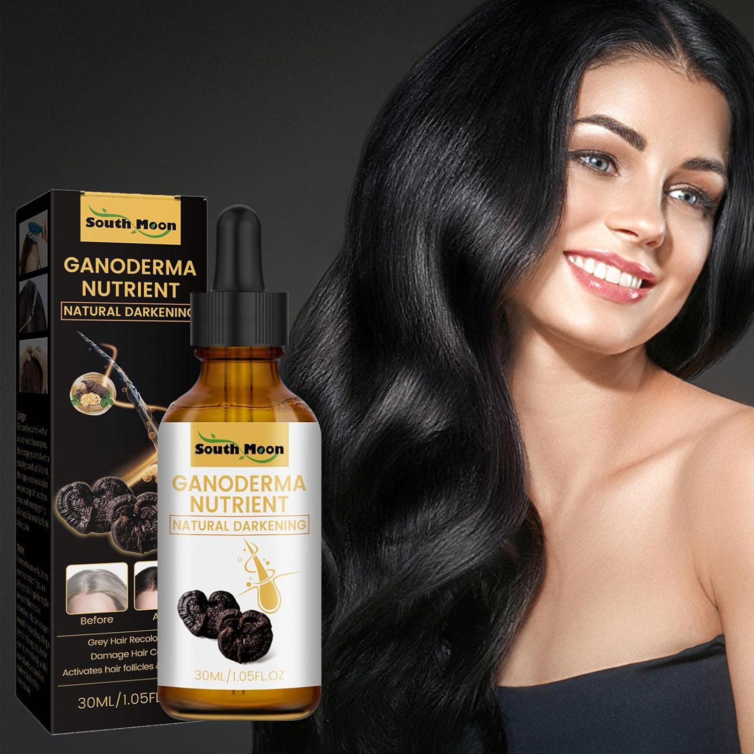 Nourishing Hair Oil, Deep Nourishing Liquid Against Grey Hair, 30 ml Prevention of Hair Loss and Natural Essence for Shiny Black Hair, Men and Women Nourishing Hair Oil, Deep Nourishing Liquid Against Grey Hair, 30 ml Prevention of Hair Loss and Natural Essence for Shiny Black Hair, Men and Women
