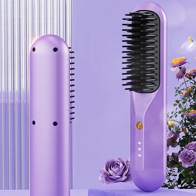 Portable Hair Straightening Comb with USB Charging