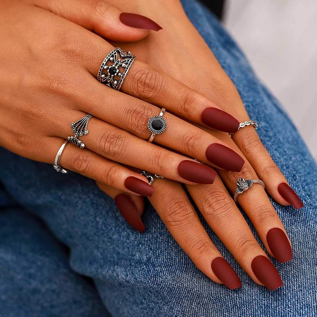 Campsis Matte False Nails Solid Color Campsis Matte False Nails Solid Color
