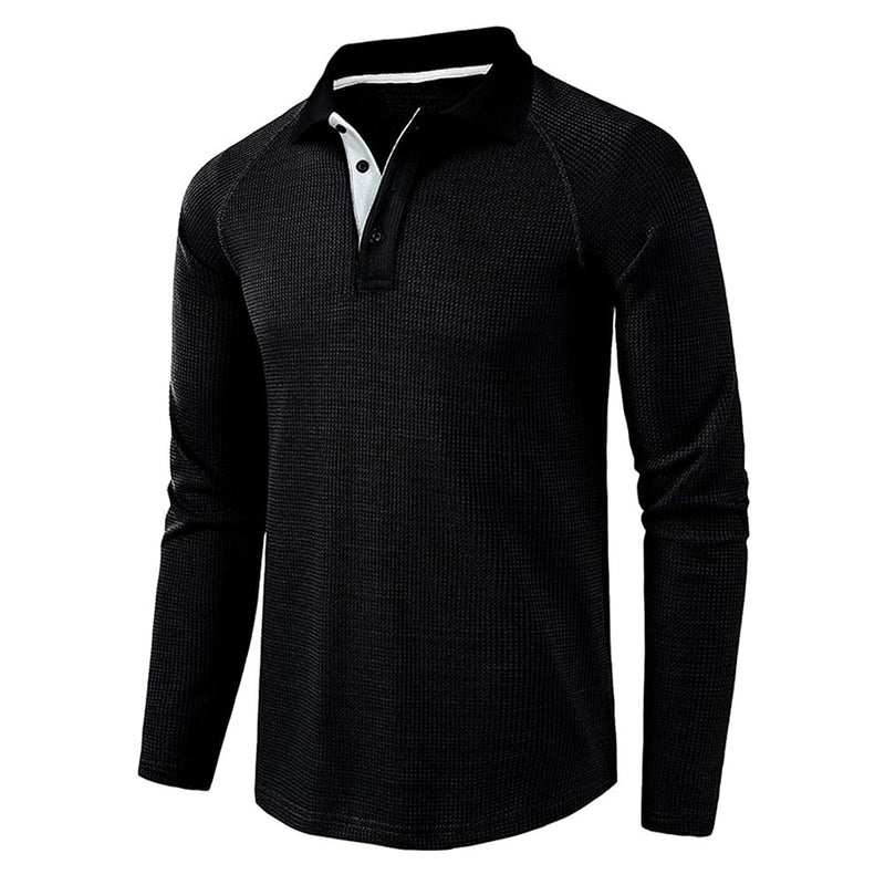 Mens Henley Shirt  Casual Breathable Shirts Regular Fit Long Sleeve P99582 - TUZZUT Qatar Online Shopping