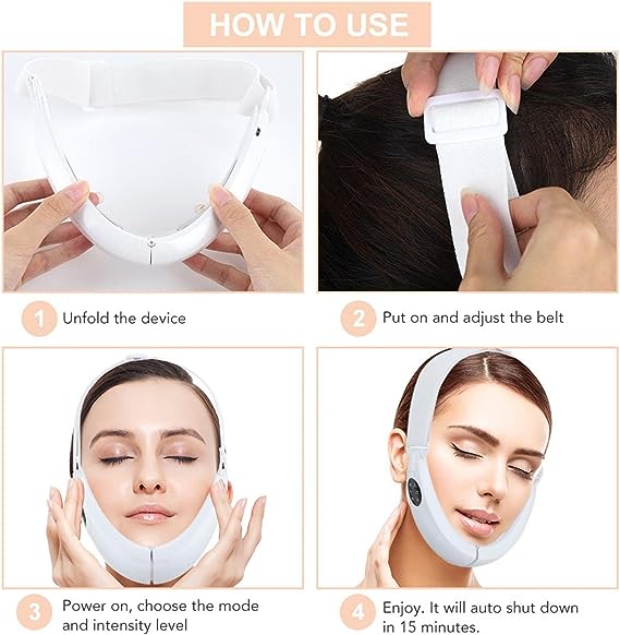 Intelligent Electric V- Face Shaping Massager Double Chin Reducer Face Lifting Machine Microcurrent Facial Device Lifting Slimming V-Face-Lift Belt Beauty Instrument