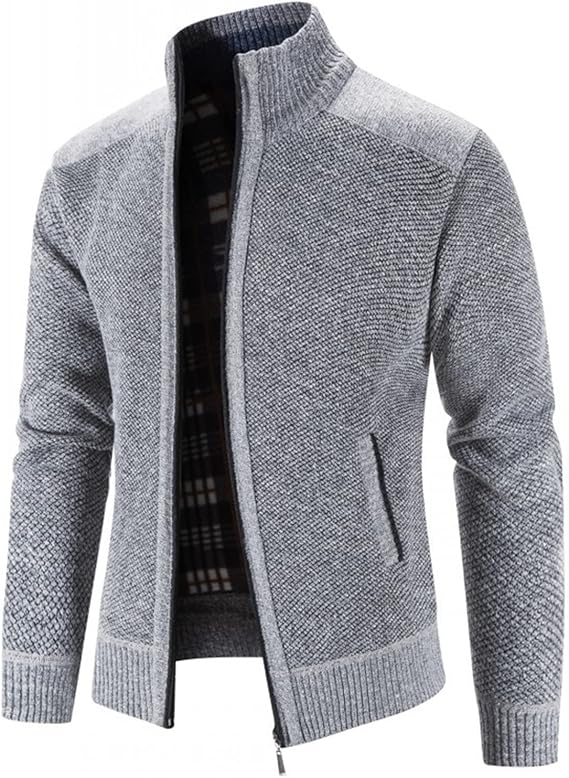 Men's Full Zip Flannel Lining Cardigan MC885 - TUZZUT Qatar Online Shopping