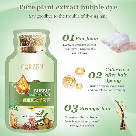 CORZEN Natural Plant Hair Dye,New Botanical Bubble Hair Dye 10ml 10Packs/Box CORZEN Natural Plant Hair Dye,New Botanical Bubble Hair Dye 10ml 10Packs/Box