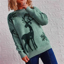 Reindeer Print Long Sleeve Pullover 58029 - TUZZUT Qatar Online Shopping