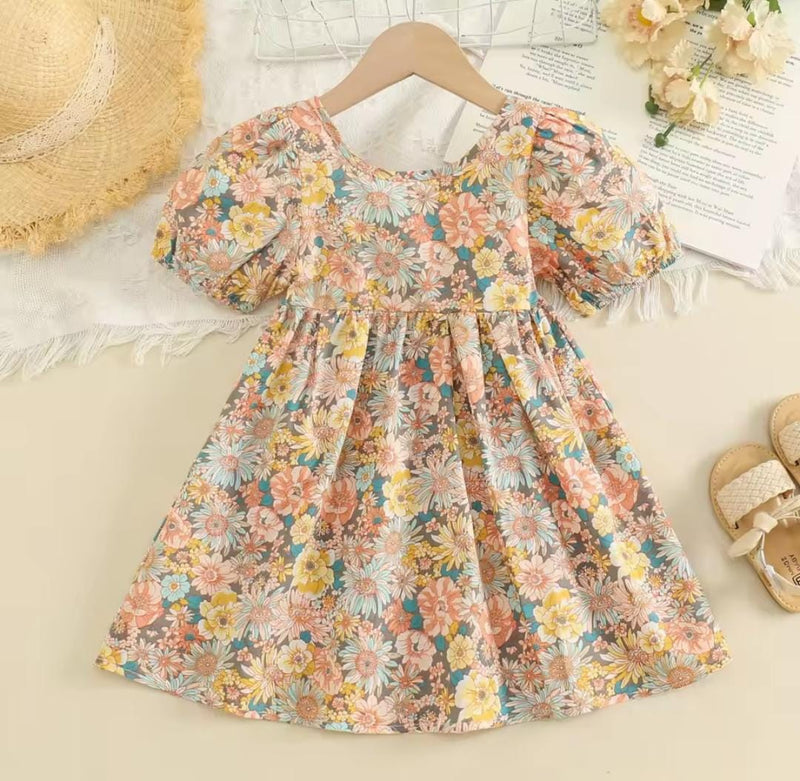 Girls' Summer Irregular Flower Backless Stylish Dress  X1921280 - TUZZUT Qatar Online Shopping