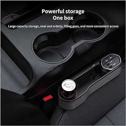 Car Storage, With Wireless Charging,Type-C,Lightning Car Seat Gap Filler Organizer With Cup Holder