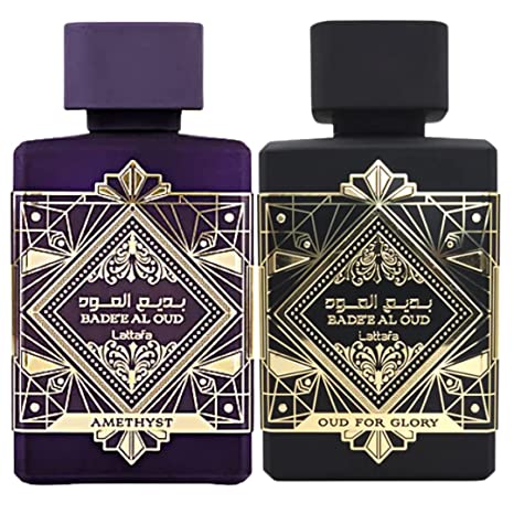 Bade'e Al Oud for Glory & Badee Al Oud Amethyst EDP | By Lattafa Perfumes | Discover The True Radiance For The Soul Bade'e Al Oud for Glory & Badee Al Oud Amethyst EDP | By Lattafa Perfumes | Discover The True Radiance For The Soul