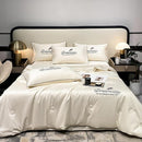 4 Piece Set Ice Silk Quilt Summer Comforter, Pillow Covers & Bed Sheet - TUZZUT Qatar Online Shopping