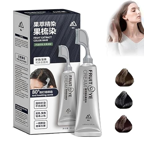 Fruit Essence Hair Dyeing Comb, Xusheng Fruit Dyeing Cream 80ml Fruit Essence Hair Dyeing Comb, Xusheng Fruit Dyeing Cream 80ml