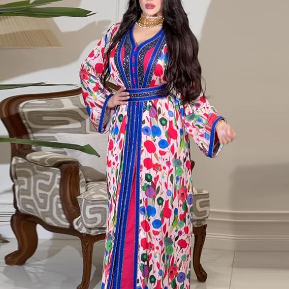 2 pc Luxury Ramadan Muslim Suit Women Eid Islamic Party Jalabiya S S4959023 - TUZZUT Qatar Online Shopping