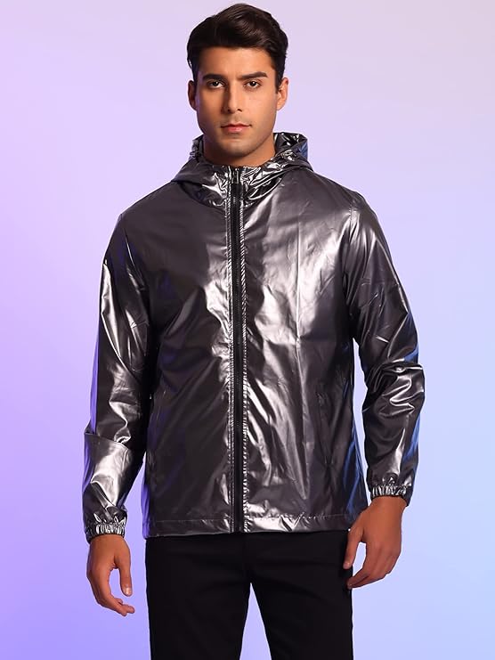 Holographic Jacket for Men's Lightweight Long Sleeves S5061839 - TUZZUT Qatar Online Shopping